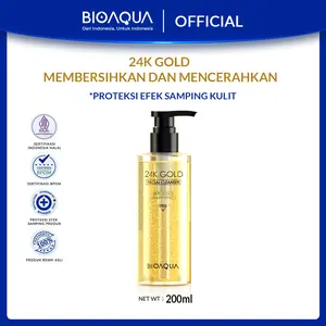【BPOM】BIOAQUA face wash 24K Gold Facial Cleanser pembersih wajah facial wash mencerahkan sabun muka 200ml