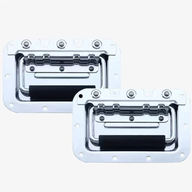 2Pcs Flight Case Tour Case Recessed Handle Replacement Speaker Box Metal Handle with Rubber Grip