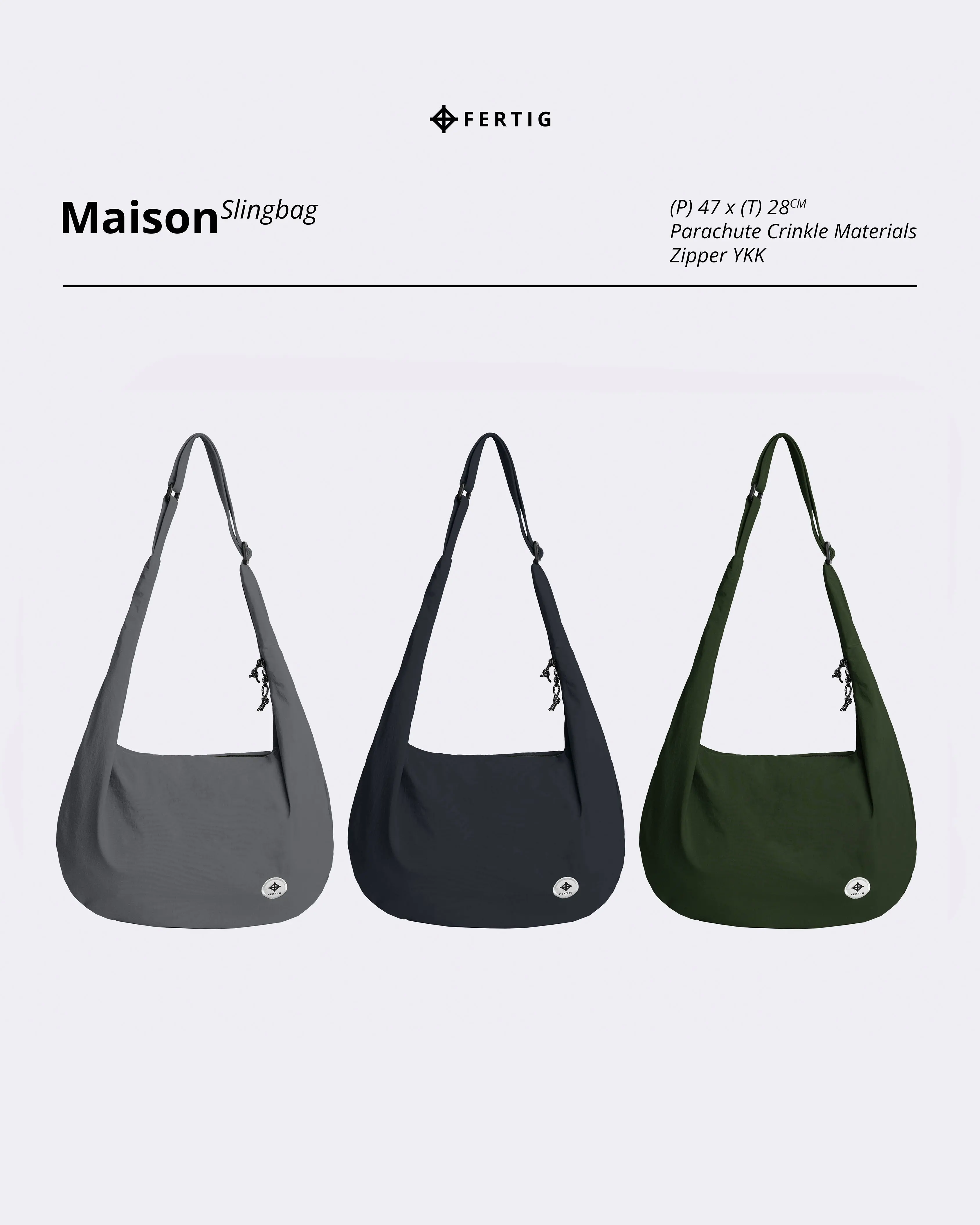 Fertig - Maison Slingbag - Tas Selempang Pria/Wanita - Tas Slingbag Parasut - Shoulder Bag Pria