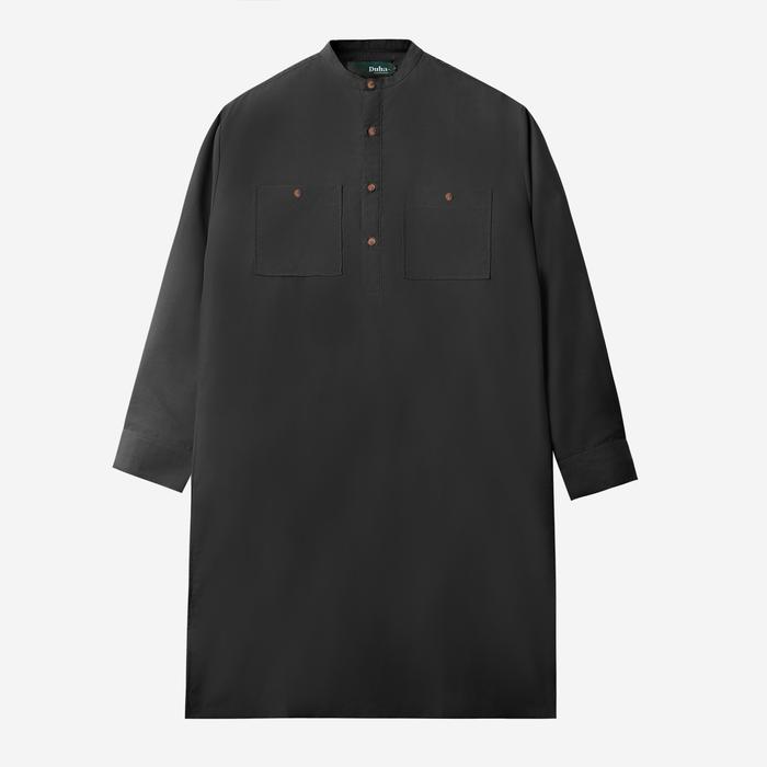 Gambar Gamis Duha Muslimwear - Razq Long Gamis - Black dari Duha Muslim Wear Kota Tangerang Tokopedia