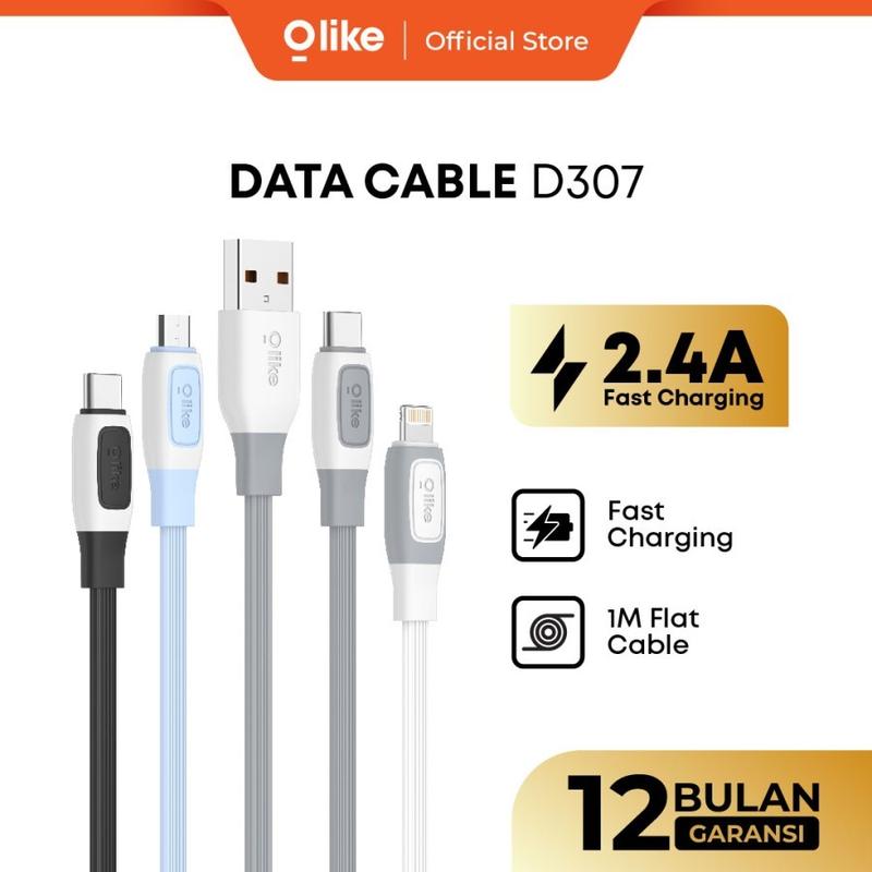 Olike D307 Kabel Data Fast Charging 2.4A Flat Cable Micro USB / Type-C / Lightning 1