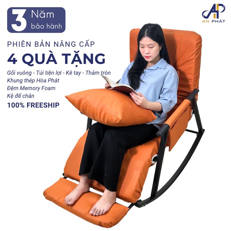 [AN PHÁT] Ghế Bập Bênh Thư Giãn Đơn AP02 Hàng Việt Nam Xuất Khẩu Chất Lượng Cao Cấp Phiên Bản Dài 1m5 Điều Chỉnh Tựa Lưng 5 Cấp Độ Ghế Sofa Thư Giãn Đệm Memory Foam Cao Cấp Khung Sắt Hòa Phát Chắc Chắn