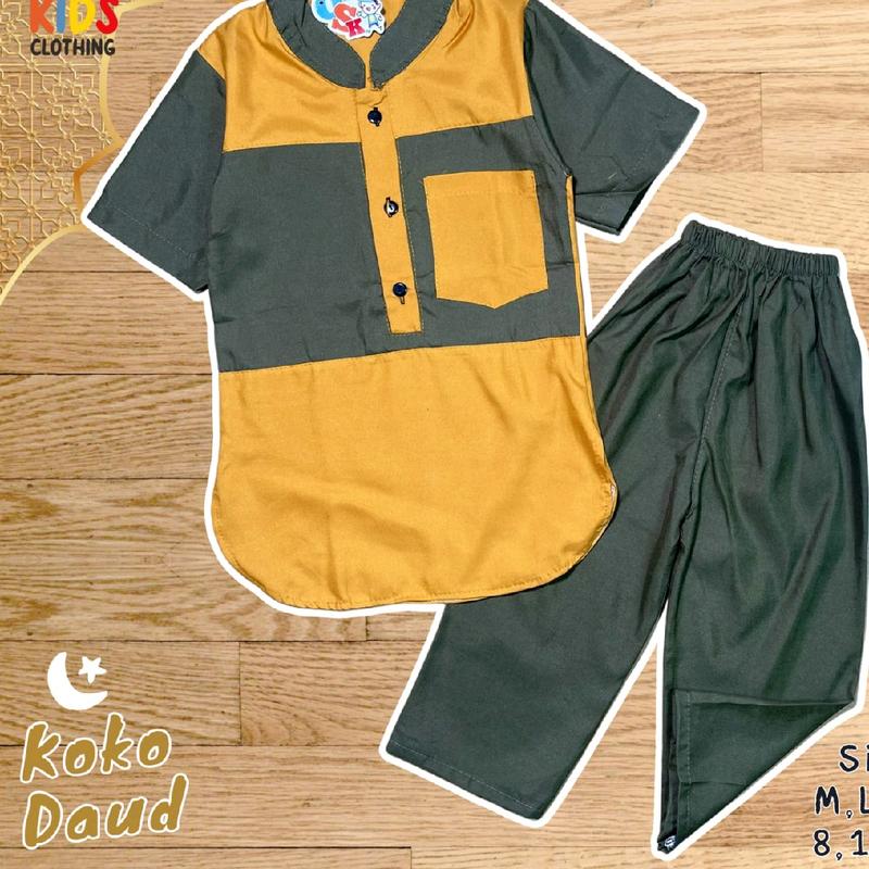 paket usaha  Fashion koko anak laki laki (1-4Tahun) Baju Celana Setelan Muslim 5