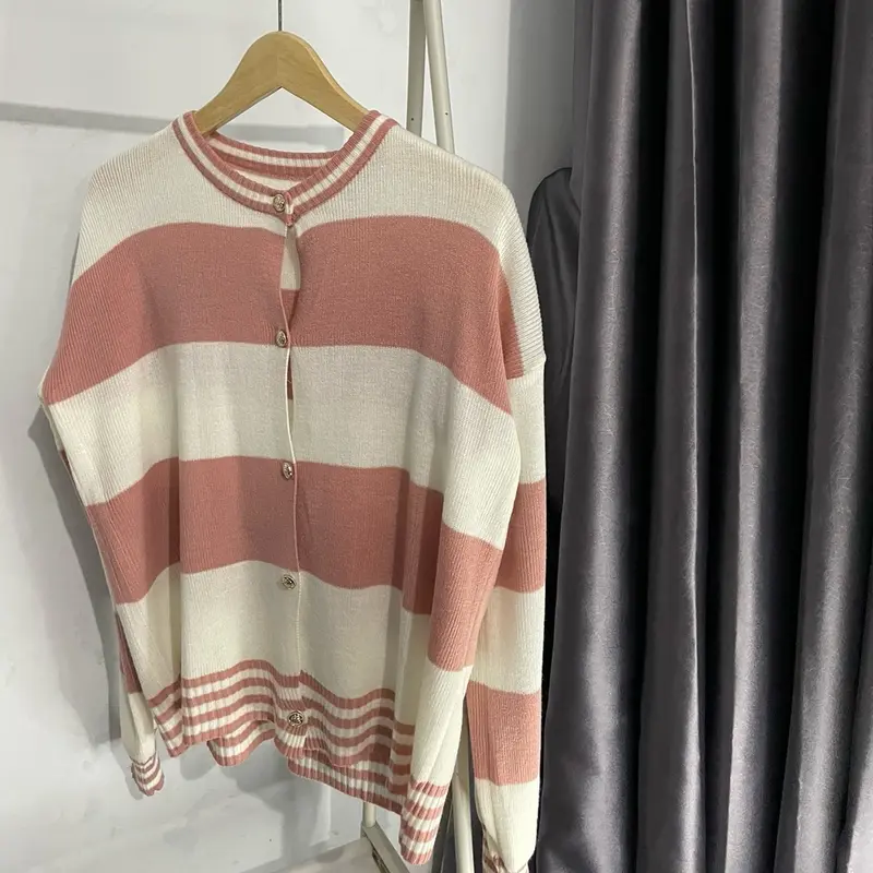 Jiyo Stripe Cardigan Oversize | Ld 120-130cm Basic Knitwear 5
