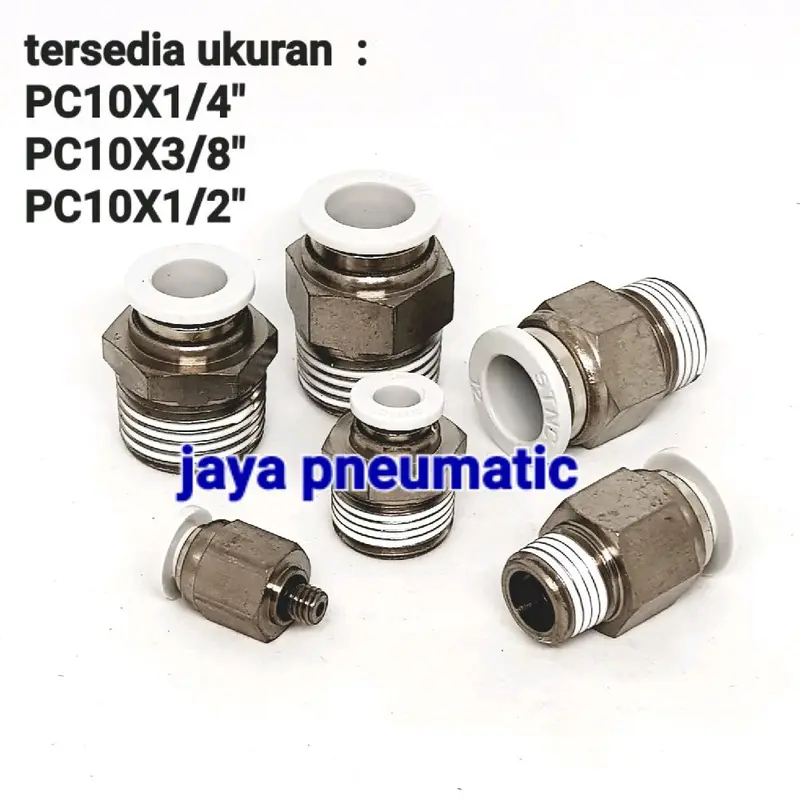 PC10X1/4"/PC10X3/8"/PC10X1/2" FITTING NEPEL LURUS MALE CONNECTOR STNC 0