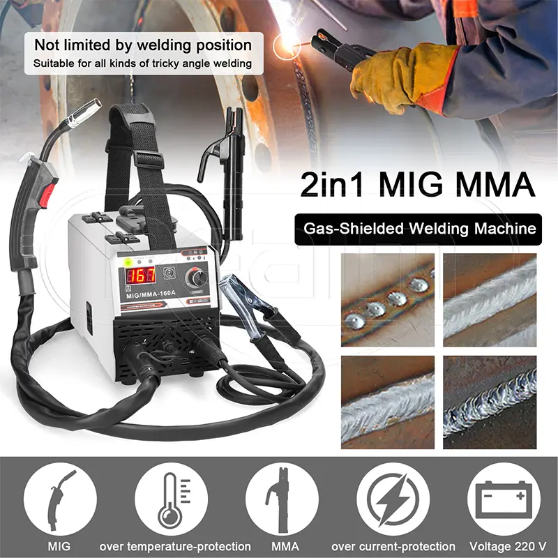 Reaim 120A Mesin Las 3 IN 1 murah Daya Rendah pengelasan Mesin las Listrik trafo las welding inverter Las Tanpa Gas Travo Inverter MIG 250 MIG 400B mesin las Bisa COD las  bakar 7