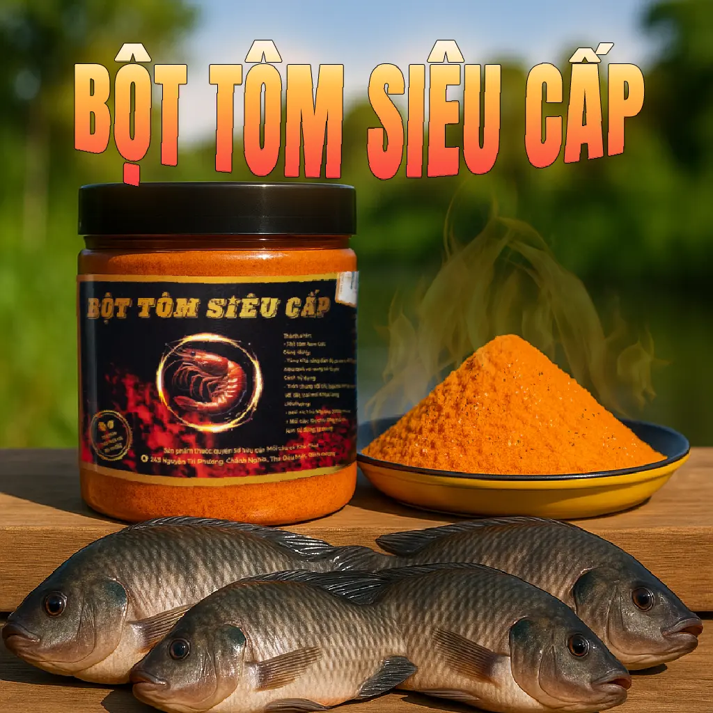 [HNF] [ MUA 180K TẶNG GẠT CÁ - MUA 400K TẶNG PHAO C41] BỘT TÔM CÂU CÁ KHÓ CHỊU SIÊU CẤP 90g -  GIA VỊ CÂU CÁC LOẠI CÁ NƯỚC NGỌT