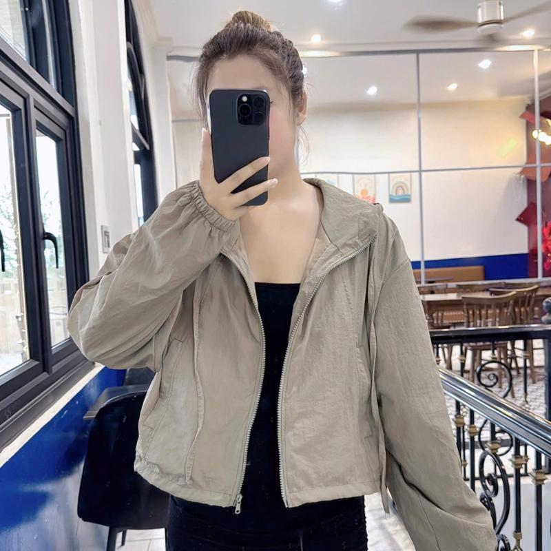 ( Có Mũ + Túi Khóa + 2 Lớp ) Áo Khoác Gió Trơn 2 Lớp Có Mũ Nhiều Màu Dễ Thương