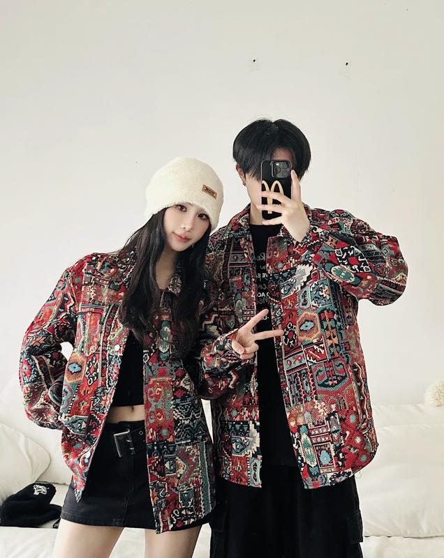  ÁO KHOÁC THỔ CẨM NAM - NỮ DÁNG RỘNG DÀNH CHO GIỚI TRẺ PHONG CÁCH TRUNG HOA 