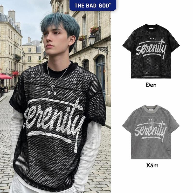 MUA 2 GIẢM 5% Áo Thun Cổ Tròn Nam Nữ The Bad God Red Riot Chất Liệu Lưới Mesh 3D In Lụa - Menswear