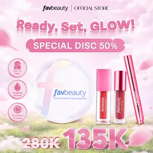 2 in 1 Flawless Duo - Fav Beauty Invisimatte Gel Powder + Fav Airy Lip Product (Tint/Cream/Balm) | Oil Control Matte Invisible Powder Make up Loose Powder Liptint Lipbalm Lipcream Fav Beauty Official Store