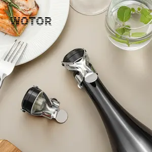 WOTOR Wine Bottle Stoppers Stainless Steel Press Mode Champagne Stopper Bar Tools Simple Sealing Bottle Cap Keep Wine Fresh - Golden