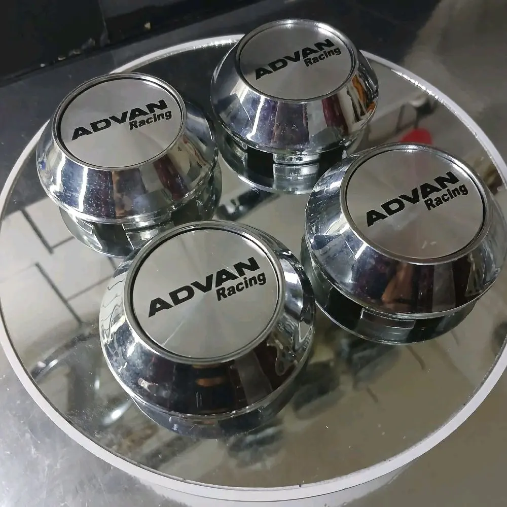 dop roda tutup velg kerucut plat crom advan Lis hitam diameter 6,8 harga 1 pcs
