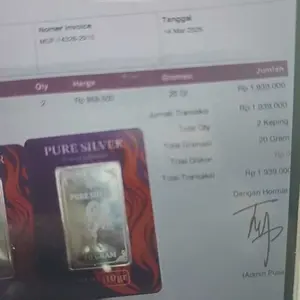 PURE SILVER 999,5 Sertifikat Asli Ukuran 10 s/d 5 gram Investasi Kualitas Tinggi untuk Koleksi dan Investasi