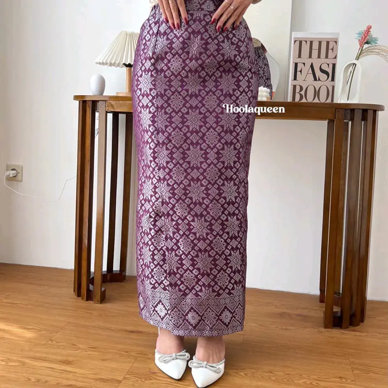 [Rok Songket Span Wanita]Bawahan Kebaya Wisuda|Songket Span Acara Pesta|Rok Span Motif Tenun[Songket Span Kondangan 2