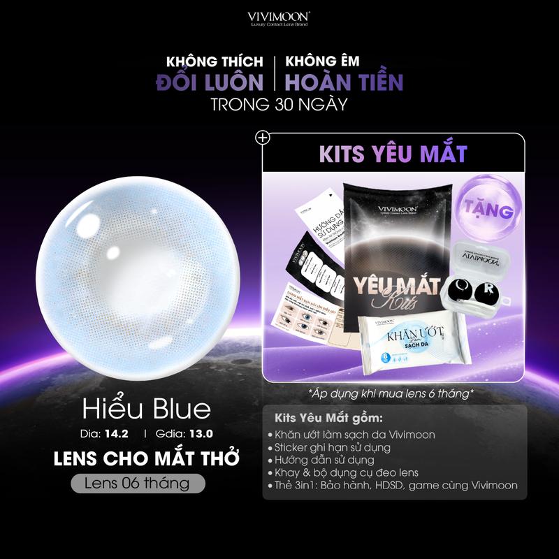 6 MONTHS Kính áp tròng VIVIMOON màu xám xanh HIỂU BLUE lens cận cho mắt thở BST HÀM ÂN hạn sử dụng 6 tháng chất liệu Silicone Hydrogel Giá 1 đôi