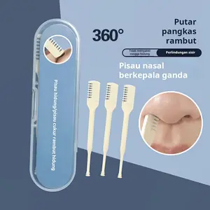 【​1 kotak isi 2 buah】Set Alat Cukur Bulu Hidung Nose Hair Trimmer Alat Pemotong Pisau Cukur Rambut Hidung Bulu Hidung Pemangkas Hidung Manual Steel Cleaning