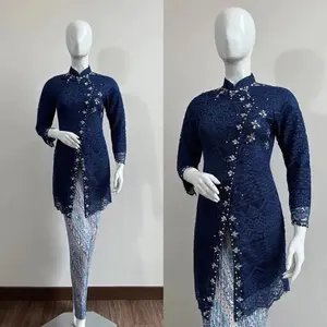 new produk nayya id//kebaya wisuada//kebaya kondangan//kebaya lamaran Wanita Pesta Wisuda Setelan Dewasa Mewah Atasan Baju Panjang Remaja
