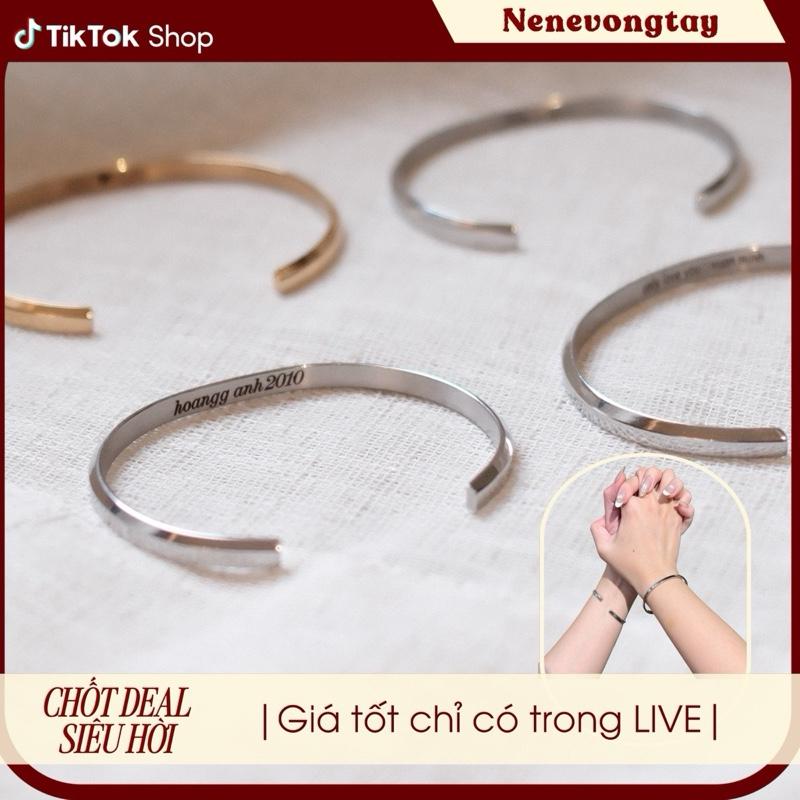 1 Vòng tay cuff khắc tên TRONG Nene - khắc tên tự chọn- [Deal hời livestream Nene]