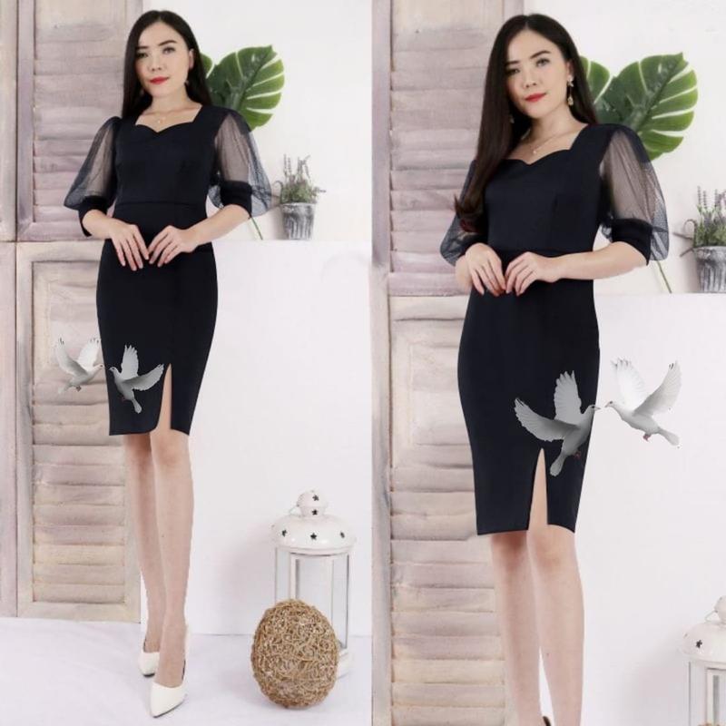 Product Introduction of DRESS MICHA BAHAN SCUBA STRECHT FOTO REALPICT Casual Fit dress  mamari 7