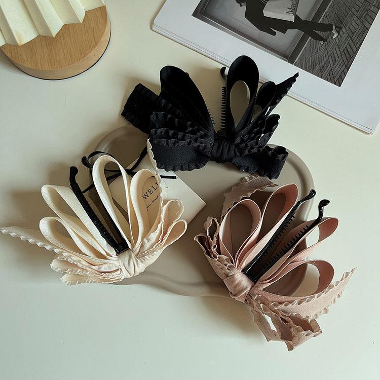  Kẹp  dọc phồng tóc nơ viền nhún điệu đà Q65 