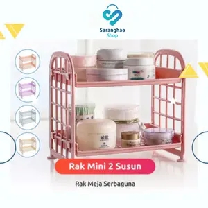 [SHI] COD Rak Mini 2 Susun Tingkat | Tempat Penyimpanan Kosmetik Bumbu Dapur Peralatan Kamar Mandi