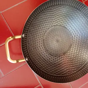 [PROMO NAD] Wajan Stainless Steel Honey Comb Anti Lengket Anti Karat Tahan Lama 24cm 26cm 28cm 30cm 34cm Kitchenware Motif Random
