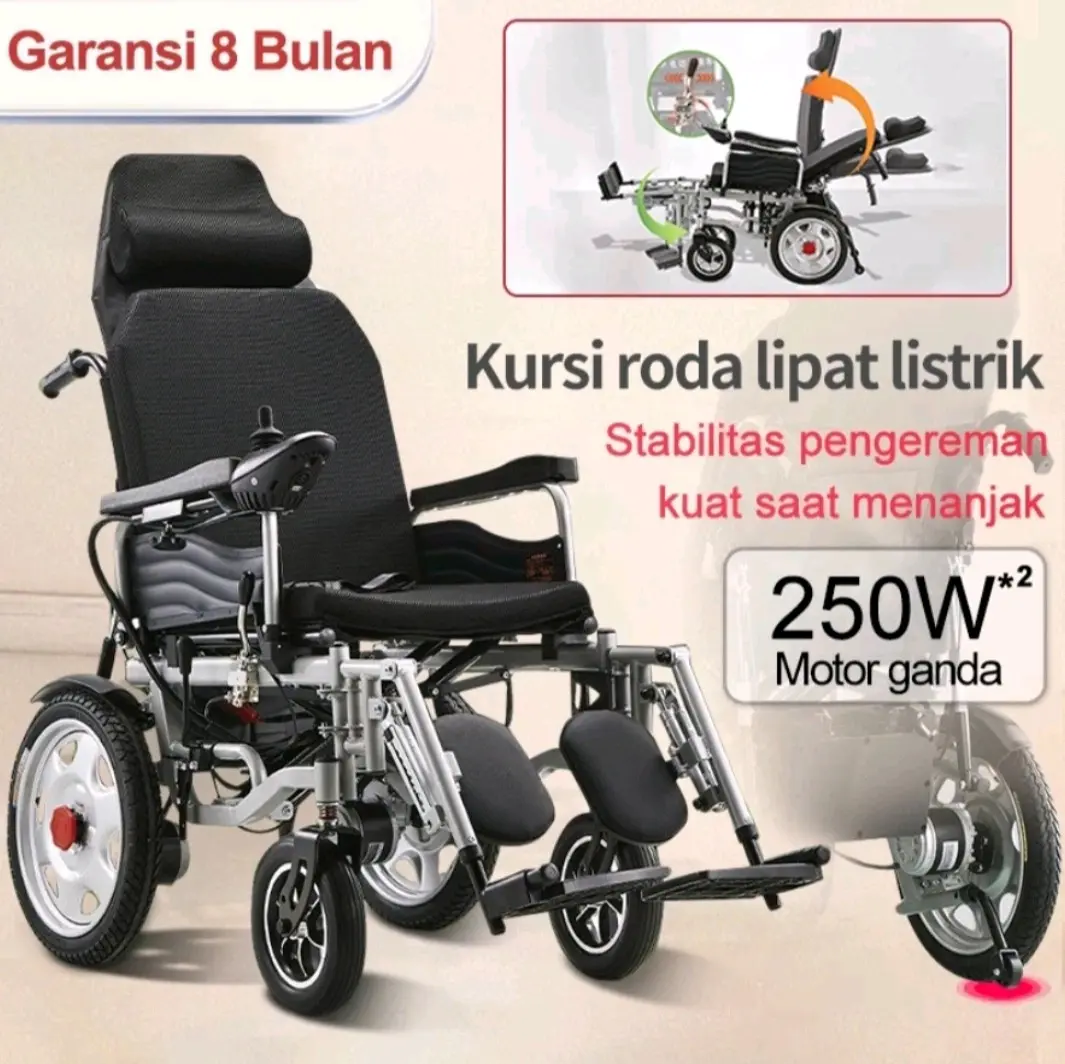 kursi roda elektrik ot627 bisa lipat dan rebahan full otomatis / kursi roda listrik cerdas sepenuhnya