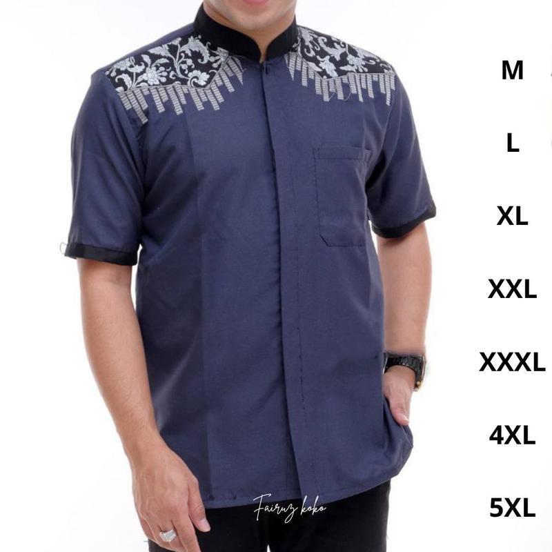 koko jumbo big size terbaru koko bordir M L XL XXL XXXL XXXXL XXXXXL Navy 4
