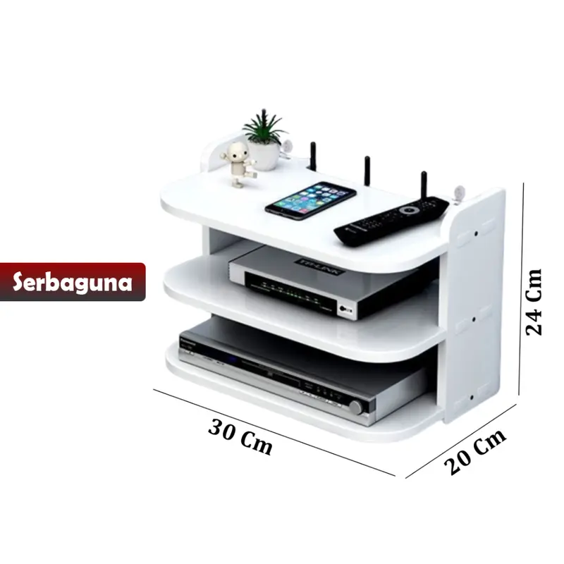 【DHWE】- Rak Gantung 3 Susun Modem, Wifi, Router, DVD maupun Set Top Box / Rak Dinding 3 Susun Serbaguna Multifungsi / Rak Ruang Tamu Ruang Keluarga Rak Modern Kamar Tidur 5