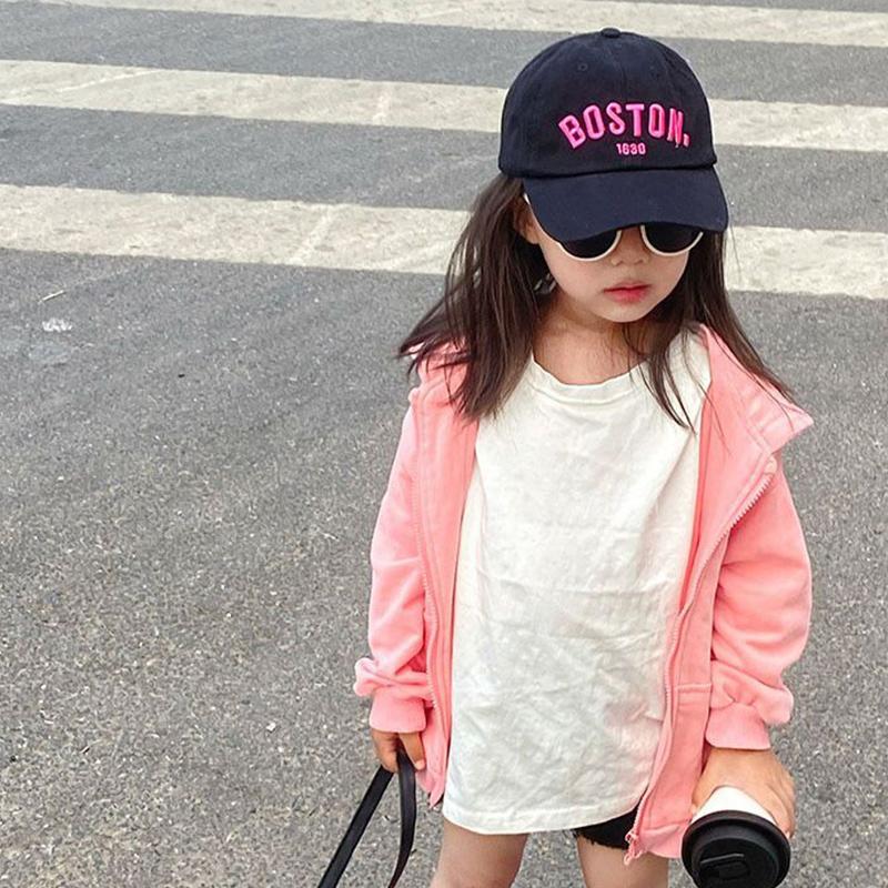 Letter Solid Color Children's Baseball Cap Outdoor Sunshade Adjustable Boys and Girls' Casual Hat 2