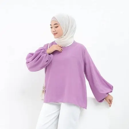 LUCIA BLOUSE LENGAN BALON / LUCY BLOUSE Atasan Wanita Casual Panjang