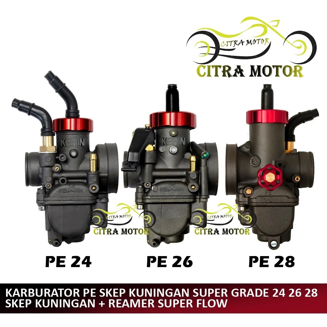 [ BISA COD - BAYAR DI TEMPAT ]KARBURATOR KEIHIN OEM PE 24 26 28 BLACK MAMBA RED GOLD CNC THAILAND PE28 PE26 PE24  BEAT VARIO MIO RX KING MX GRAND SUPRA 125 X NVL NVA CBR GL PRO RR SOUL FI FU 150 SATRIA R VIXION TIGER GL REVO MX Motorcycle