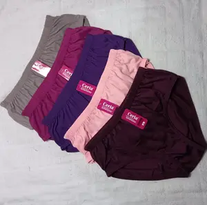 Celana Dalam Wanita Paket 6Pcs Bahan Katun size M L XL XXL Warna Gelap dan Terang Nyaman Pendek