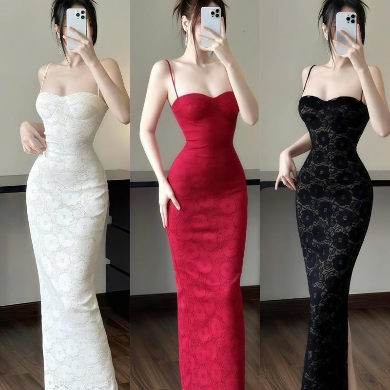  Đầm Thiết Kế Ren Hoa Body 2 Dây Cup Ngực Dáng Dài Ôm Dáng Cực Xinh  From Đẹp Cao Trên 1m60  