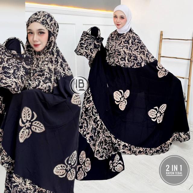 Product Introduction of Mukena Dewasa Jumbo Batik Cap Atasan Bawahan Muslim Rayon Halus Adem 2in1 6