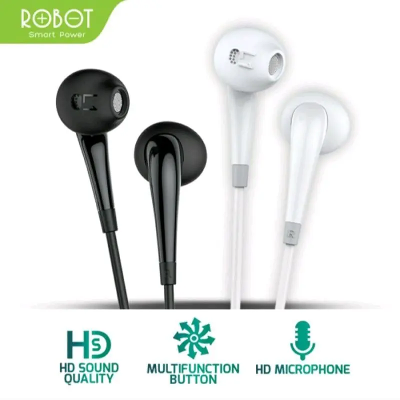 ROBOT Headset / Earphone Wired 3.5mm RE701 Bass Earbud