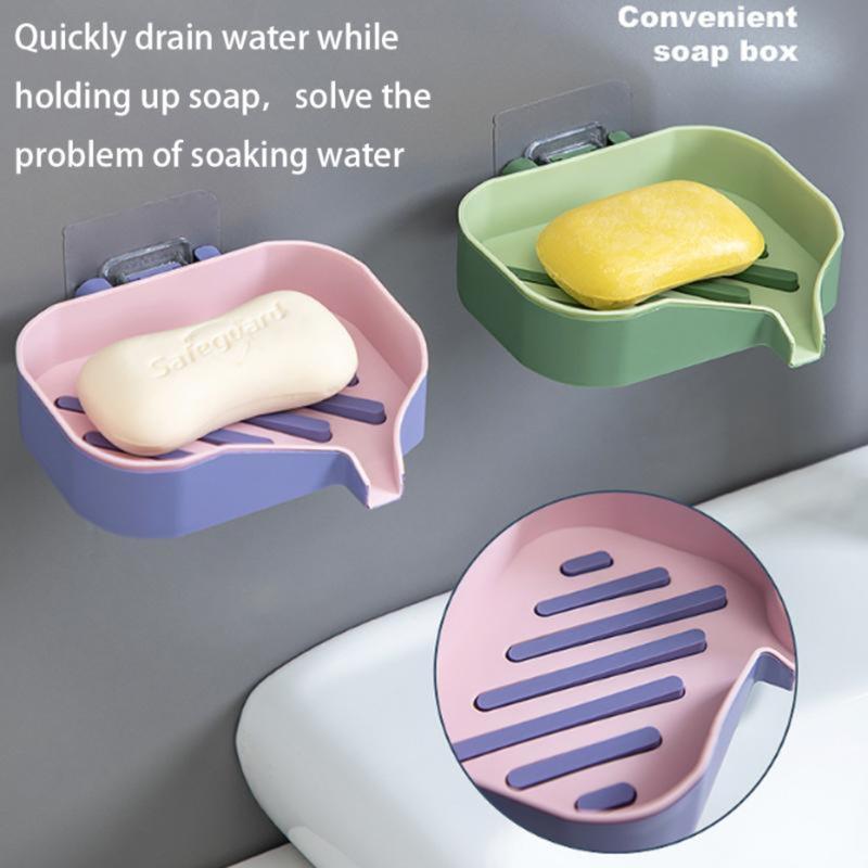 Double Layer Soap Box Soap Holder Wall-mounted Household Bathroom Drain Soap Dishes Toiletries Organizer Storage 0