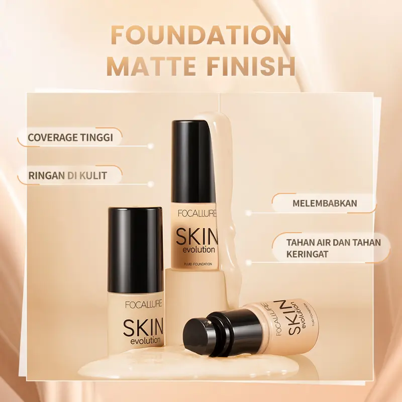 [Ramadhan Set] FOCALLURE 7PCS Makeup Set Foundation & Loose Powder & Skin-Fit Primer & Setting Spray & 3-in-1 Facial Shaping Palette & Free Lip Tint 1