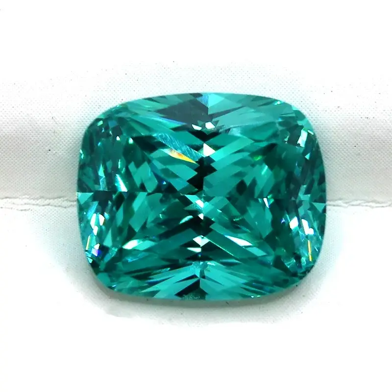 Ultra large blue-green lake water color rare classic cut bare stone 12x14mm net weight 15ct