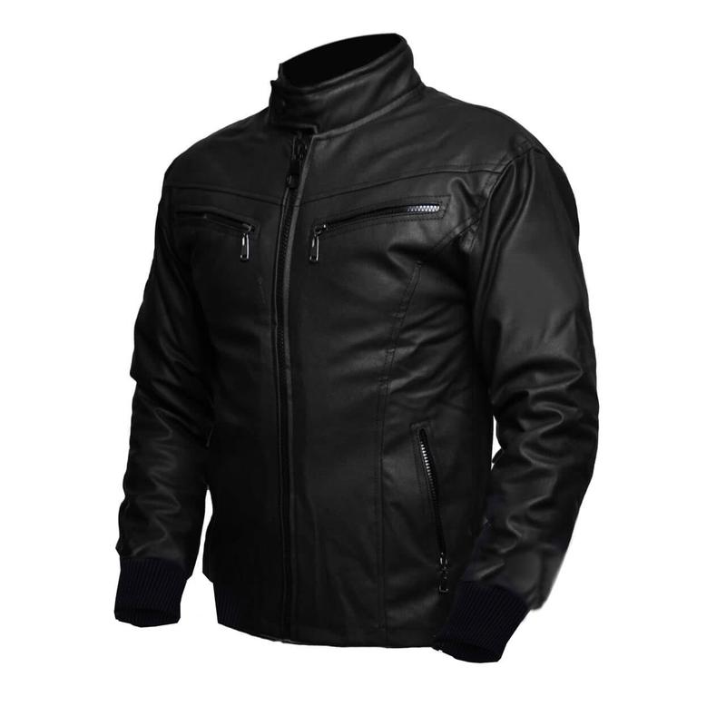 Jaket Motor Pria Semi Kulit BKR 041 Jaket Touring Polos Keren  Distro 1