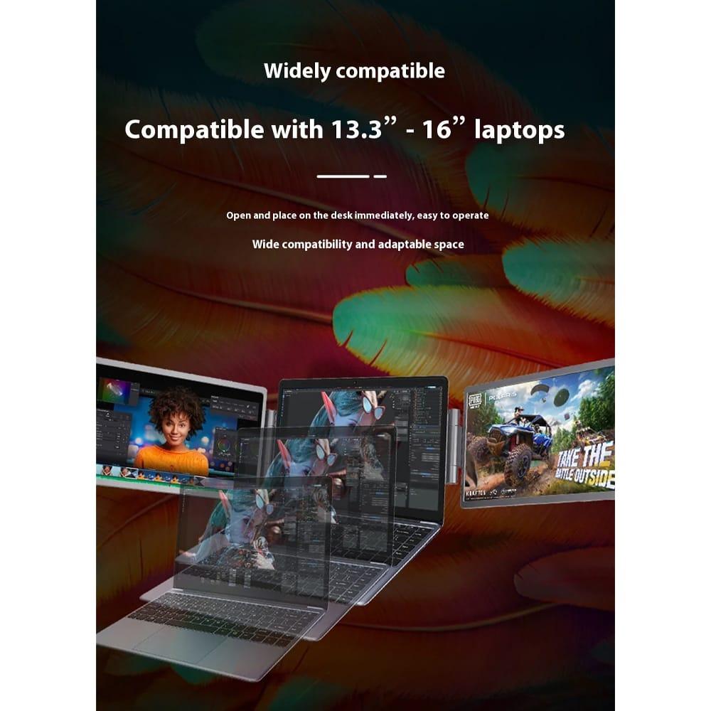 Portable Monitor Triple Screen Extender 14 Inch IPS FHD