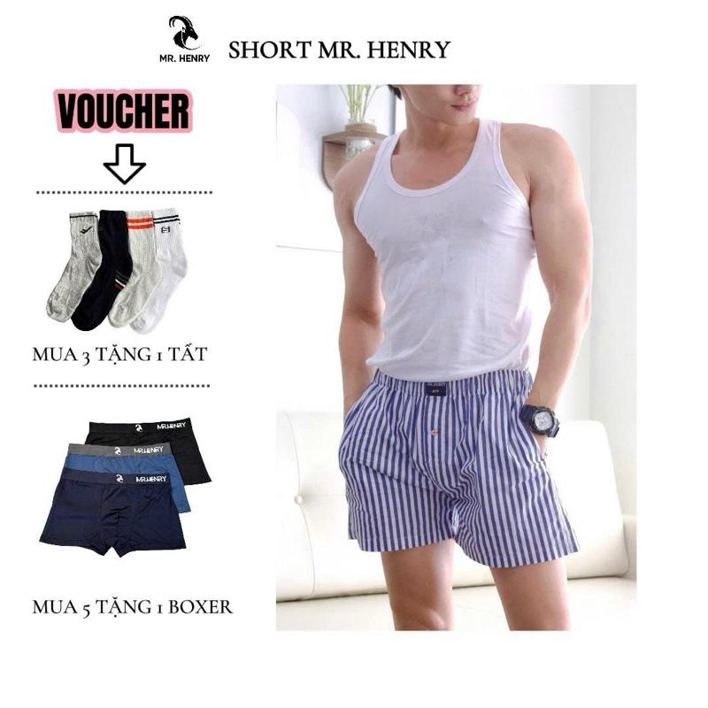 CÓ TÚI- CHỌN MÀU Quần short nam Mr. Henry CÓ TÚI chất vải Kate cotton thoáng mát có túi sâu tiện lợi mặc nhà mặc ngủ đi biển