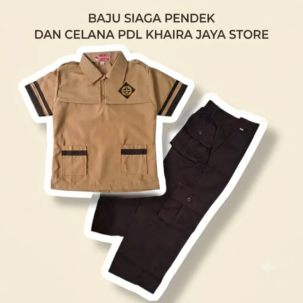 BAJU SIAGA PENDEK  DAN CELANA PANJANG  PDL PRAMUKA SD