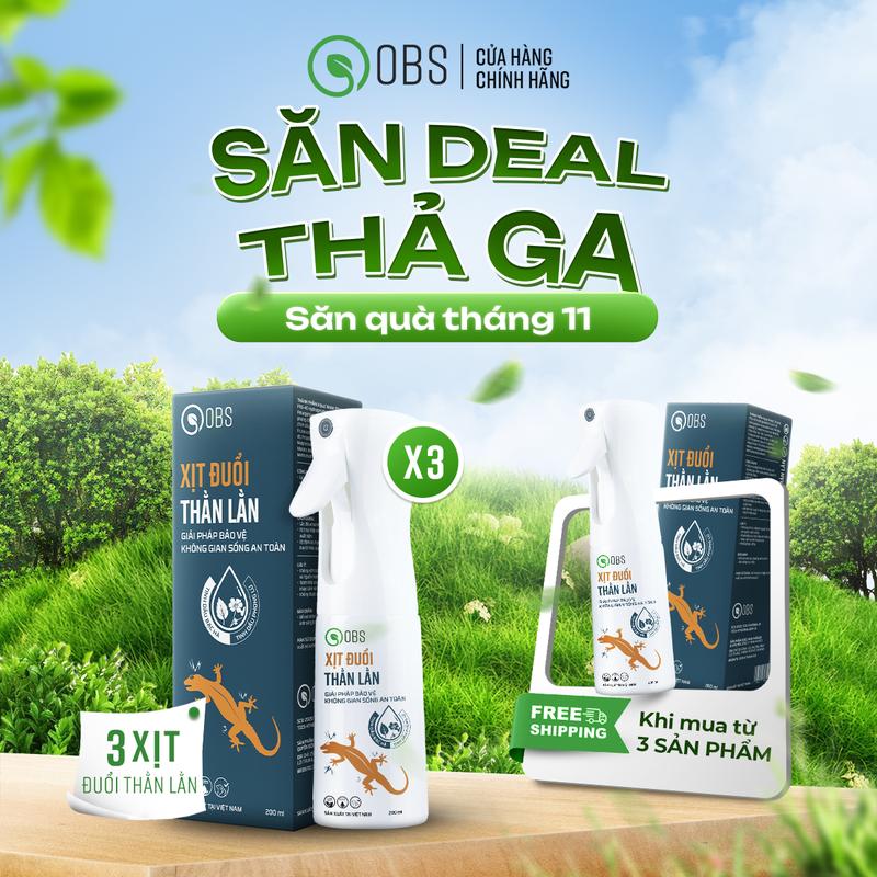 OBS Việt Nam Bình Xịt Đuổi Thằn Lằn Và Côn Trùng OBS Bằng Liệu Pháp Tinh Dầu Thiên Nhiên 200ml - Đuổi Thằn Lằn Ra Khỏi Nhà Ở - An Toàn Cho Con Người Và Động Vật