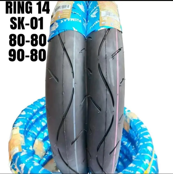 BAN LUAR SEPASANG SK01 RING 14 80-80-90-80 BAN BARU HARGA SEPASANG