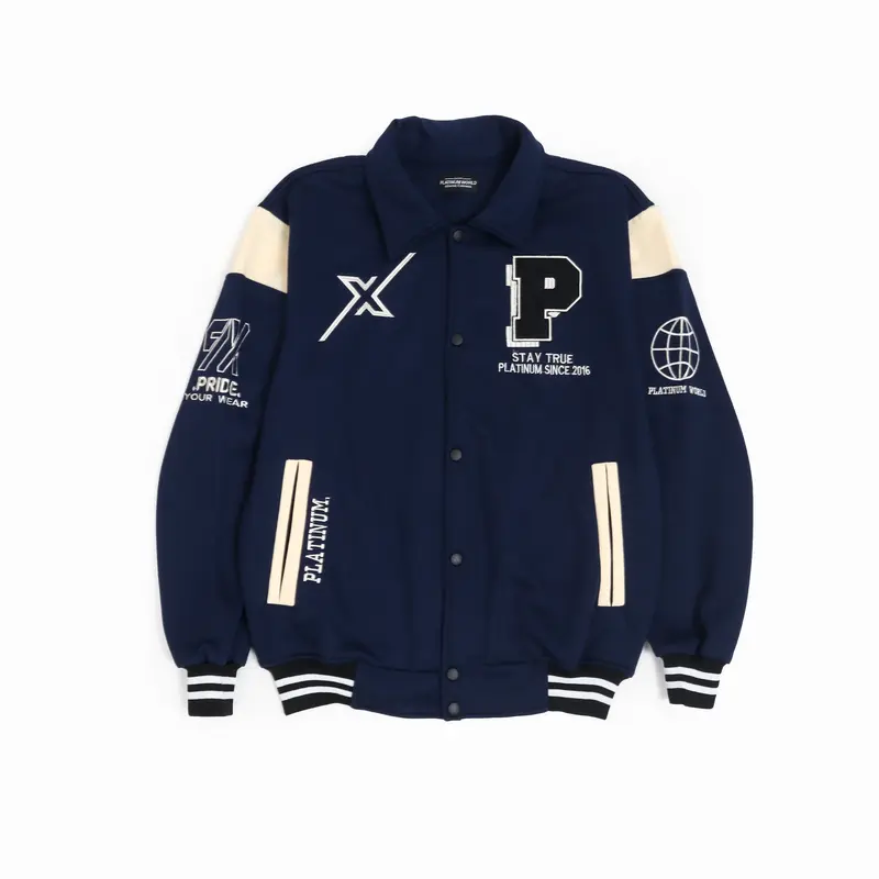 PLATINUM WORLD Jacket Varsity RV Full Bordir Premium Outerwear Varsity Jacket Baseball East Team 9X. 6