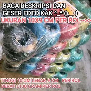 (10 ROL) TALI RAFIA ONS 1 pak isi 10 rol kecil tinggi 10 cm diameter 9 cm per rol