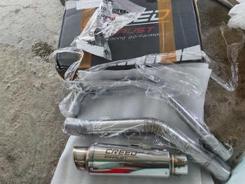 Product Review of knalpot racing creed exhaust original pnp vixion sonic satria fu Jupiter mx r15 cb 150r cbr 150r gsx 150 tiger verza byson megapro from I**1 0