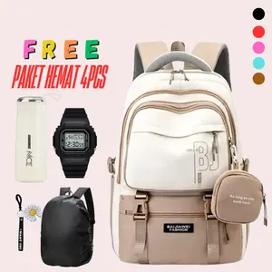 Tas Ransel Sekolah Hello BJ Backpack Punggung Terbaru 2025 Tas Punggung Kanvas Free Gift
